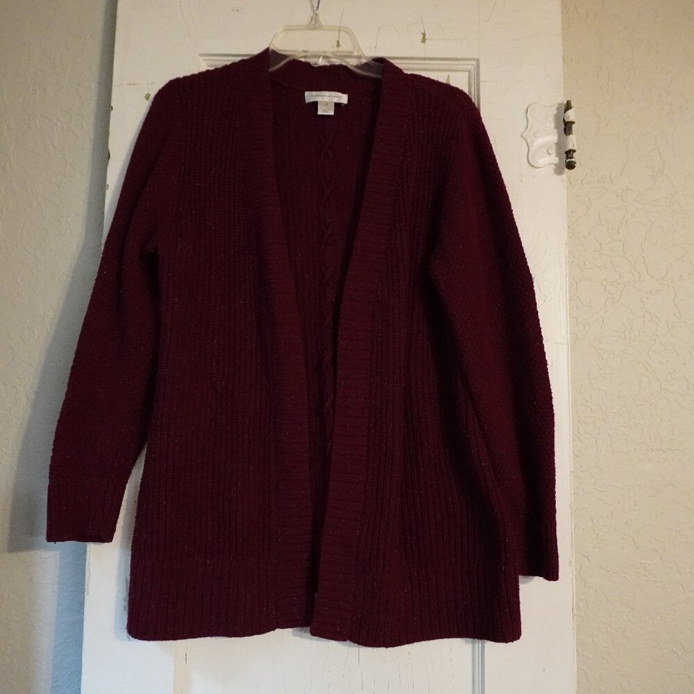 Christopher &‎ Banks Burgundy Knit Sweater